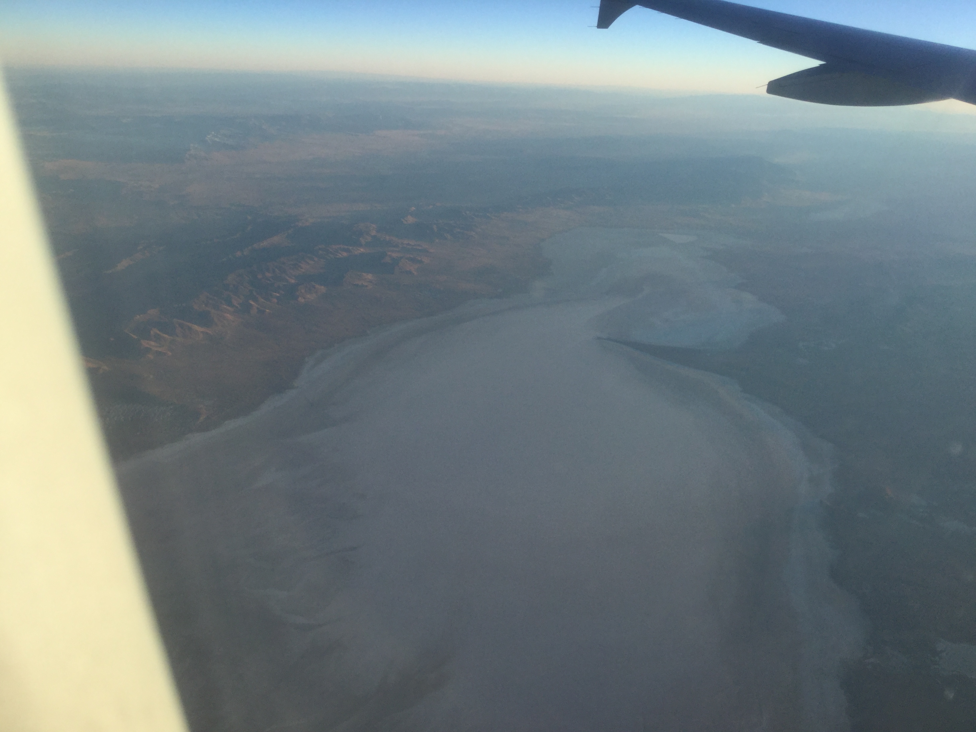 view from the plane on the way to SF